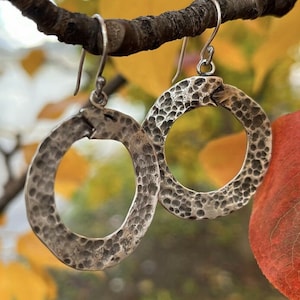 Ouroboros Sterling Silver Serpent Smake Dangle Earrings Womens Handmade 925