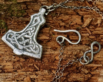 Viking Pendant Thor’s Hammer Sterling Silver 1.2 oz Men’s Necklace