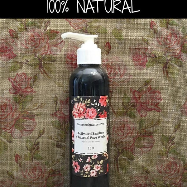 All Natural Activated Bamboo Charcoal Face Wash 8.0 oz