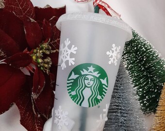 Starbucks Frosted Reusable "Snow Flake" Cold Venti Cup