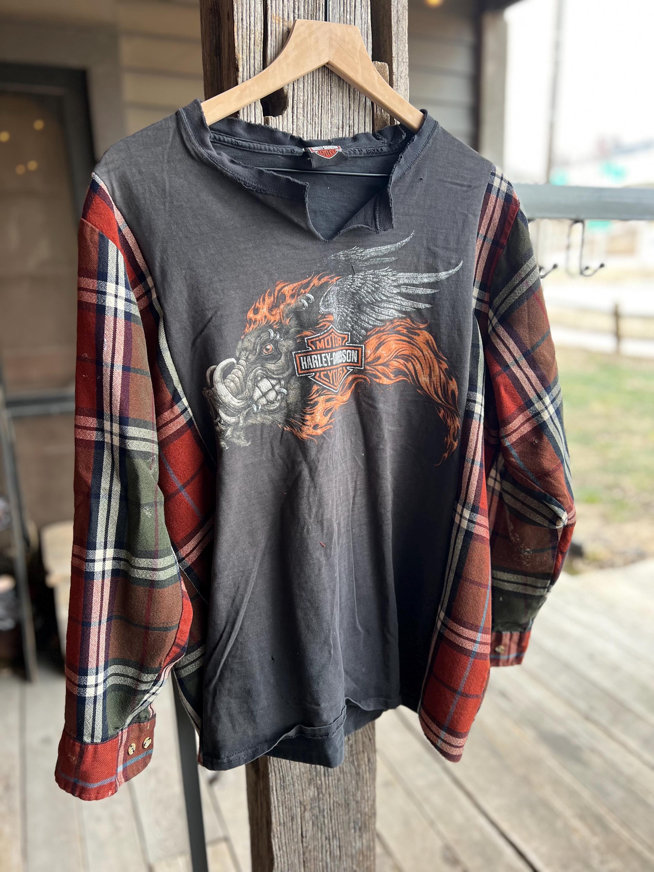 Harley Davidson Flannel - Etsy Harley Davidson Flannel - Etsy
