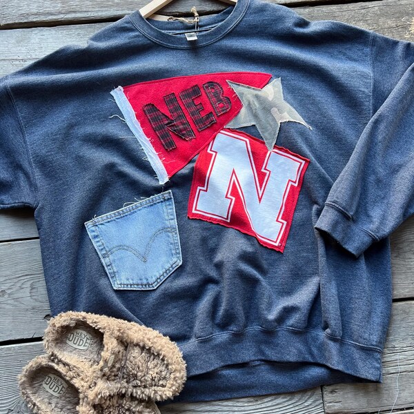 Ne*bra*ska Reworked Patchwork Crew