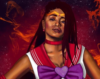 Sailor Mars: Sailor Moon Scout Fanart Kiki Palmer