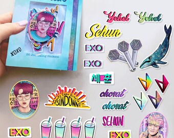 Sehun Sticker Set for Journaling: 26 Bullet Journal EXO KPOP Scrapbooking Stickers