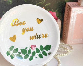 Dirty Dishware: Boo You Whore Vintage Plate Wall Hanging Kitchen Decor
