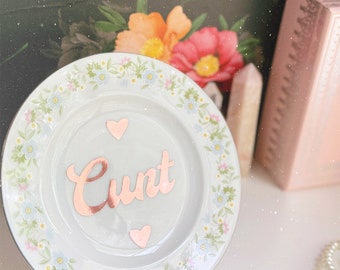Dirty Dishware: Cunt Vintage Plate Wall Hanging Kitchen Decor