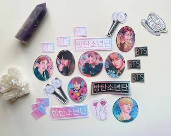 BTS Sticker Set for Journaling: 25 Bullet Journal KPOP Scrapbooking Stickers