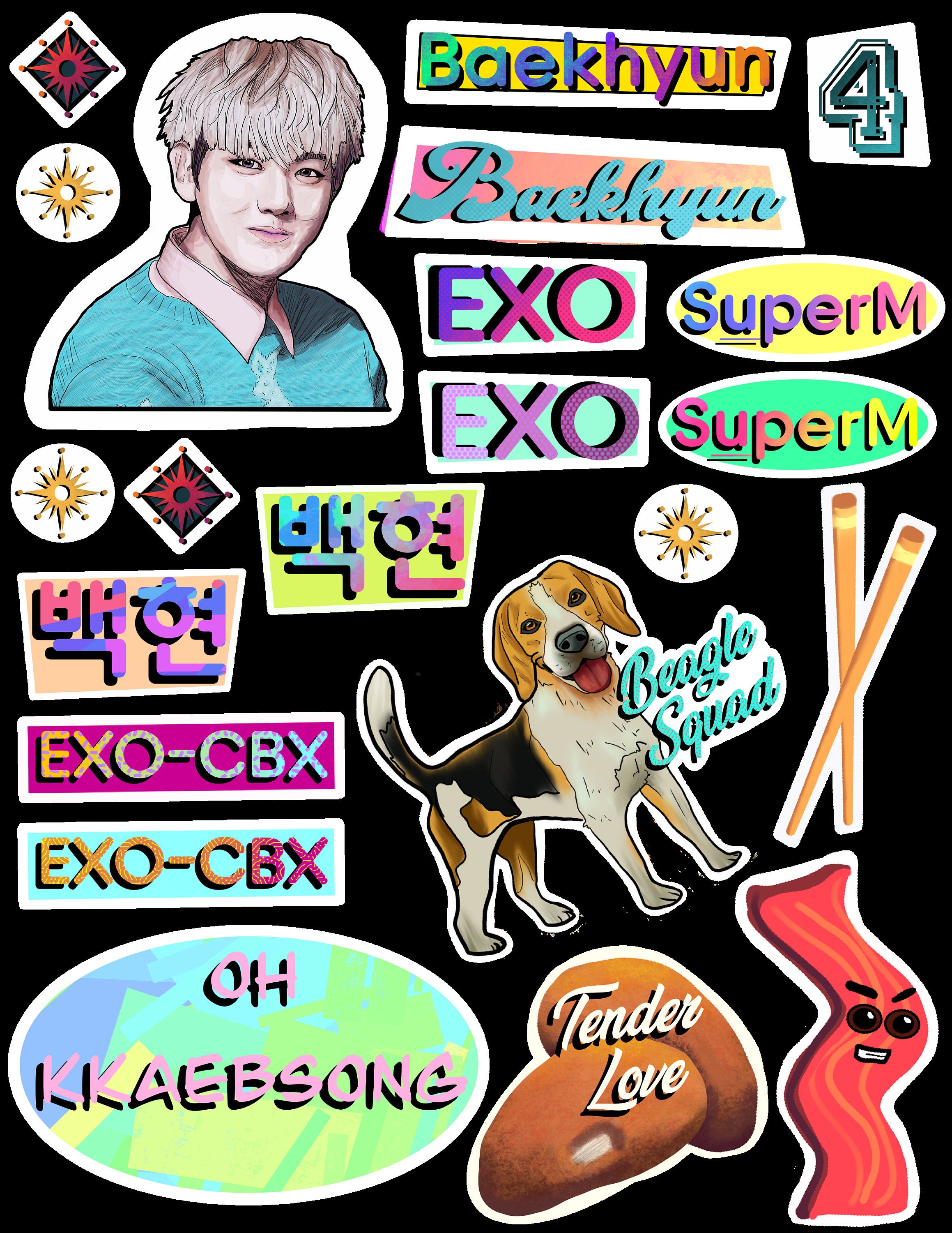 downloadable kpop sticker sheets exo bujo bullet journal etsy