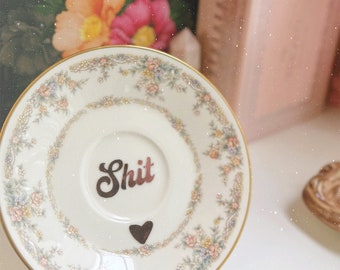 Dirty Dishware: Shit Vintage Plate Wall Hanging Kitchen Decor