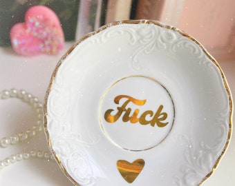 Dirty Dishware: Fuck Vintage Plate Wall Hanging Kitchen Decor