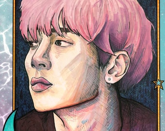 Shinee Jonghyun Art Print: Copic Pen Artwork Fanart Kpop