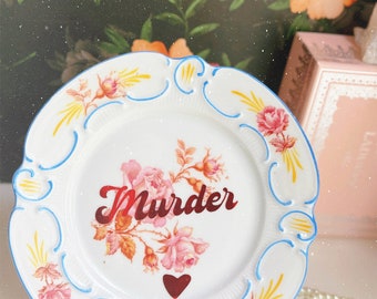 Dirty Dishware: Murder Vintage Plate Wall Hanging Kitchen Decor
