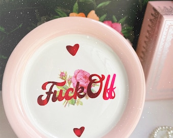 Dirty Dishware: Fuck Off Vintage Plate Wall Hanging Kitchen Decor