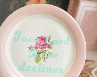 Dirty Dishware: Face Card Never declines Vintage Plate Wall Hanging Kitchen Decor