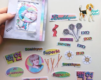 Baekhyun Sticker Set for Journaling: 26 Bullet Journal EXO and SuperM KPOP Scrapbooking Stickers