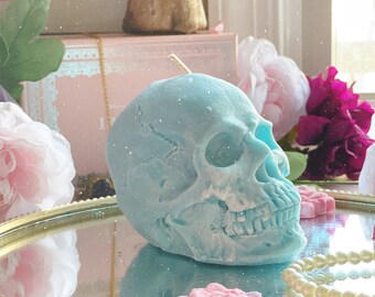 Cactus Blossom Sea Salt Soy Skull Candle: “Polaroid Love” CottageCore Decor Goth Room Shelf Aesthetic fanart