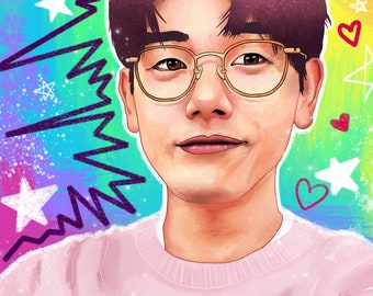 Eric Nam Digital Art Print Kpop Fanart: Korean Pop Room Decor