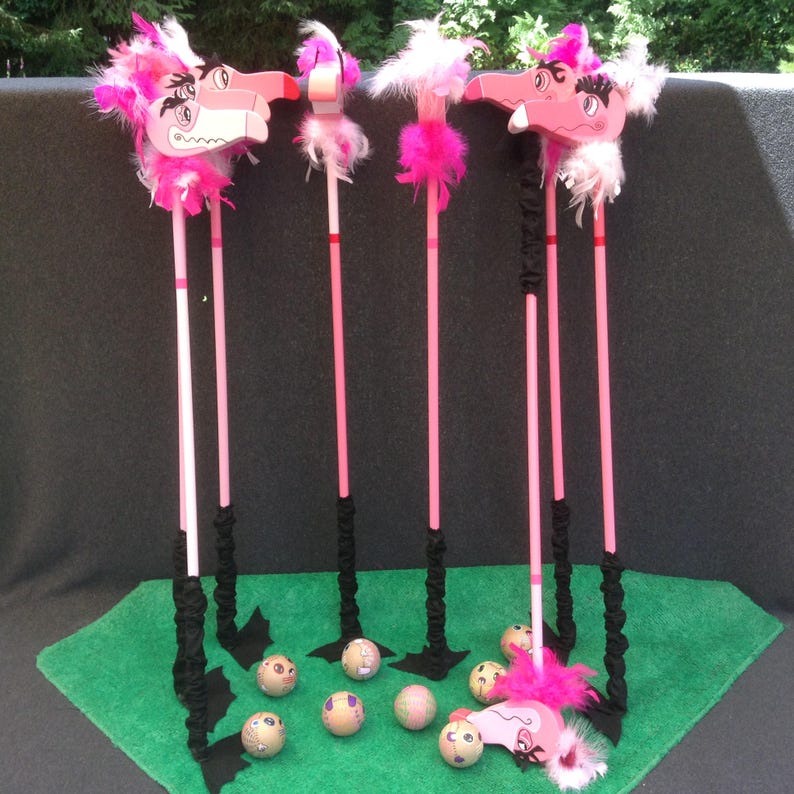 Deluxe Flamingo Croquet Set Etsy