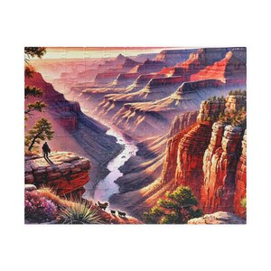 Puzzle, Grand Canyon Sunrise Watercolor Jigsaw -  Fun Family Activity, Relaxing Hobby, Unique Gift Idea, Mountains