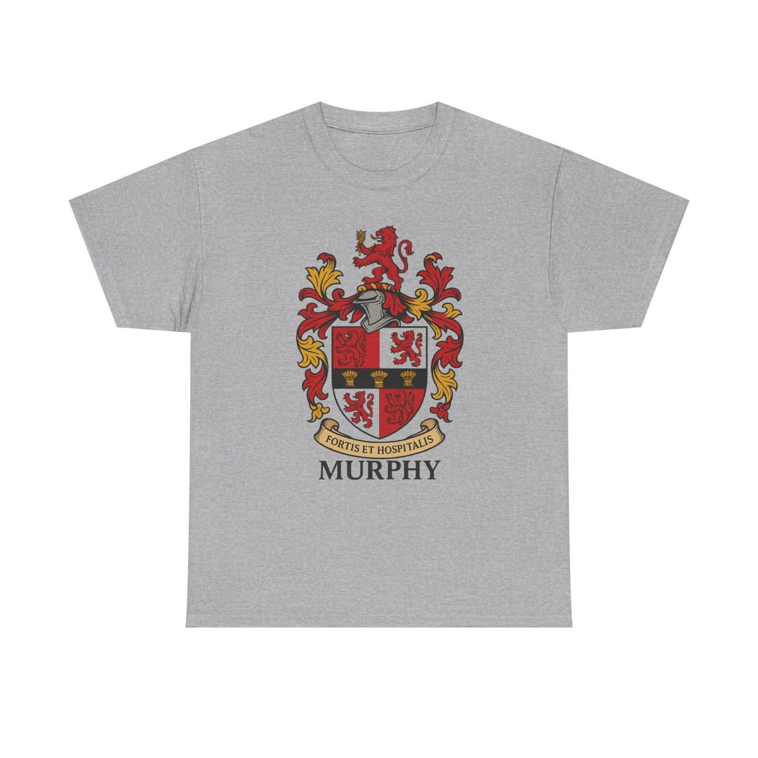 Murphy Coat of Arms T-shirt | Irish Family Crest, Fortis Et Hospitalis ...