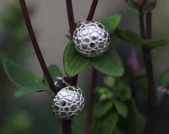 Small sterling silver "Manta" earrings - ball earrings - Valentine's Day - round lobe earrings - round earrings
