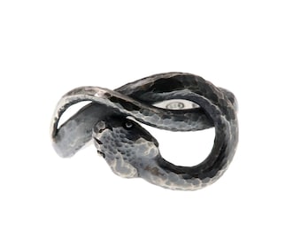 Ouroboros ring - snake ring - man ring - unisex ring - viper ring -sterling silver snake biting its tail ring