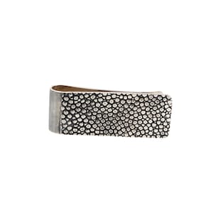 Fermasoldi personalizzabile con incisione in argento 925 - Fermasoldi realizzato a mano con texture manta - Fermasoldi unisex