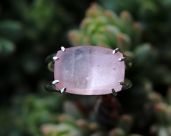 Sterling silver pink Tourmaline ring - maxi woman ring - precious stone ring - stone woman ring