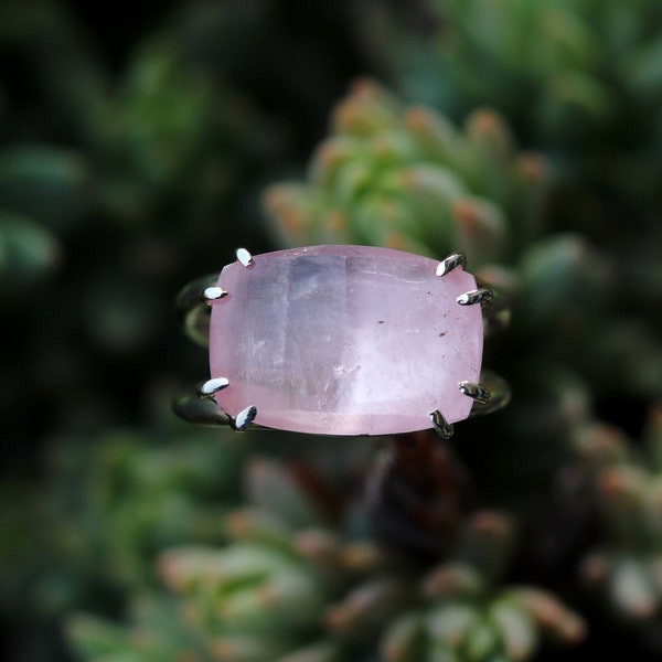 Sterling silver pink Tourmaline ring - maxi woman ring - precious stone ring - stone woman ring