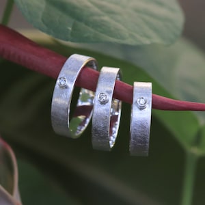 Anel de prata 925 riscado com diamante - Dia dos Namorados - anel de casal - anel de noivado - ideia de presente - anel masculino, anel feminino