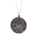 Big black Moon necklace, moon pendant in sterling silver - moon phase pendant in worked silver - black moon pendant