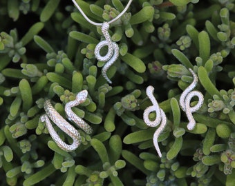 925 silver snake set - ring, earrings and necklace with snake - women's jewelry with snakes
