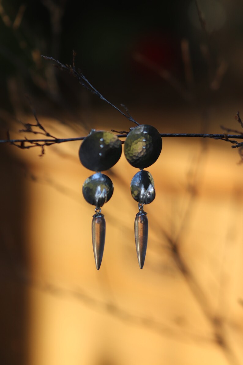 Modern Rose Quartz Earrings - Sparkling Disc Earrings - Lightweight Large Earrings image 7