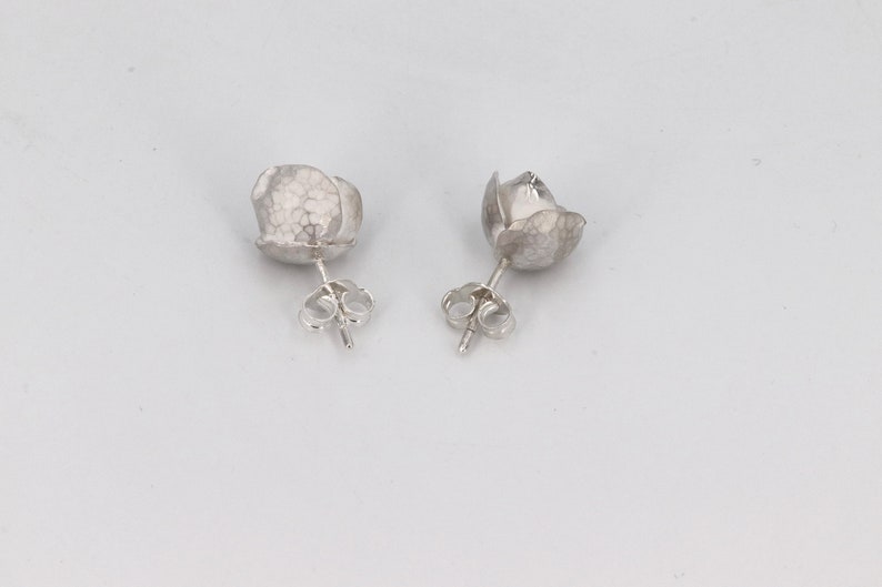 Mini rose-shaped earrings small bridal earrings small sterling silver roses gift idea no nickel image 8