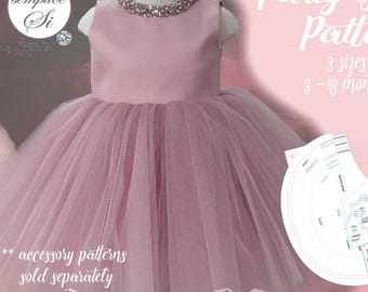 Party Dress Pattern , Christening Dress Pattern ,Baby Dress PDF  Pattern, First Birthday Dress Pattern , Birthday Party Dress Sewing Pattern
