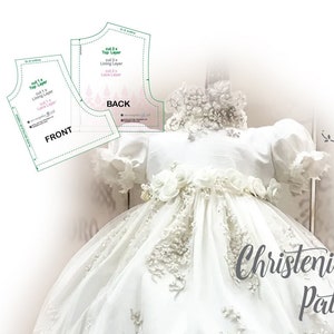 Christening Dress Pattern , Baptism  Dress Pattern, PDF Sewing Pattern, Blessings Dress  PDF Sewing Pattern, Baby Booties Pattern,