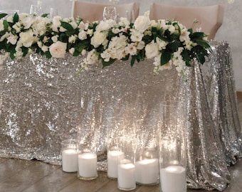 Sequin Table Linens -SEQUIN TABLECLOTH , Stage Decor , Tablecloth Sequin, Sequin Fabric, Sequin Table Runner, Sequin Table Cloth