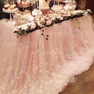 Pink tulle table skirt canada sales
