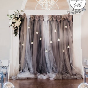 TULLE BACKDROP, Tulle Curtain Backdrop, Tulle Wedding Backdrop, Party Decor, Backdrop Curtain, Fabric Backdrop, Tulle Fabric