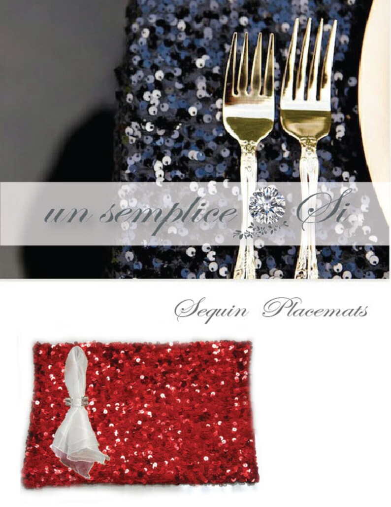 Sequin Placemats Sequin Chargers Sequin Table Runners Etsy