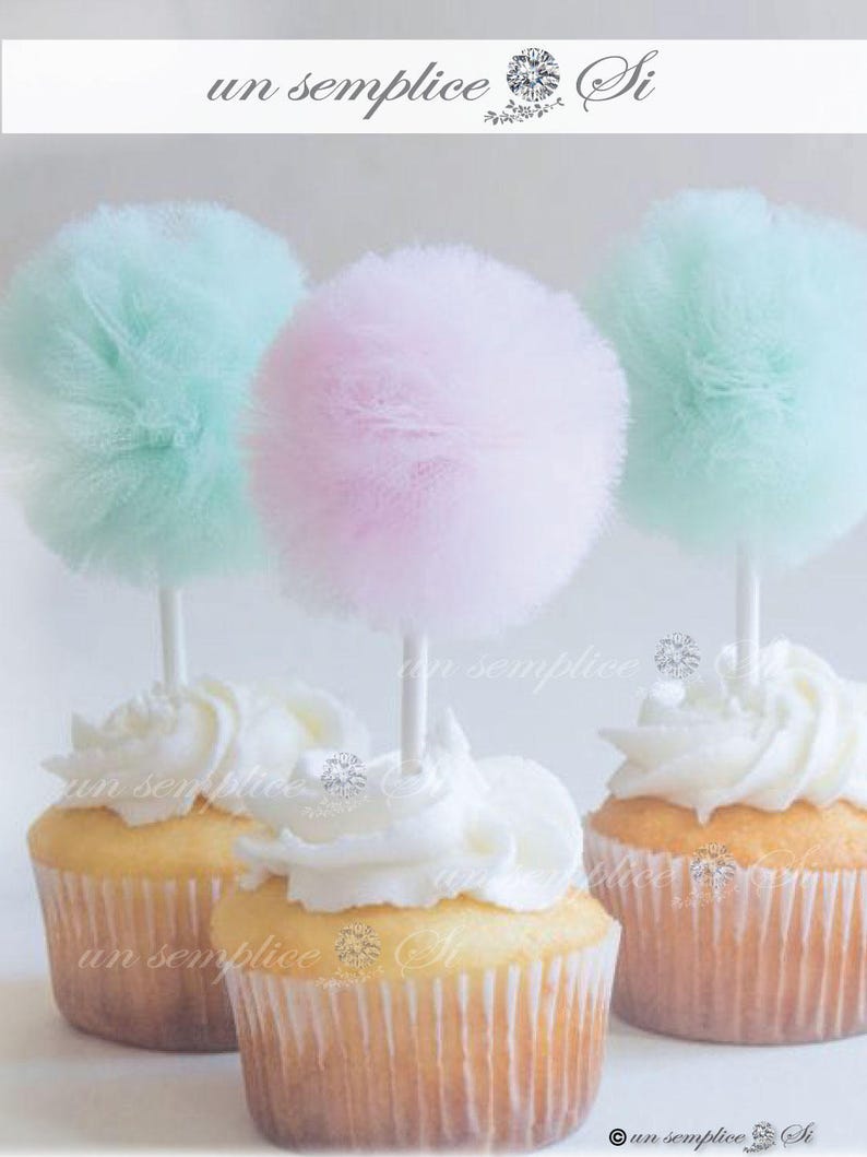 Hair Pom Poms Gender Reveal Wreath Headband Tulle Headband Pompons Pom Pom Wreath Pom Poms