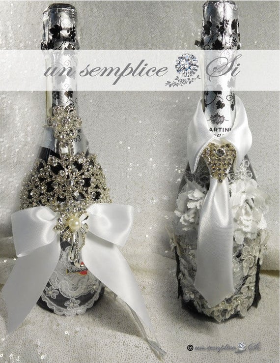 Rhinestone Champagne Bottle Crystal Rhinestone Champagne Etsy
