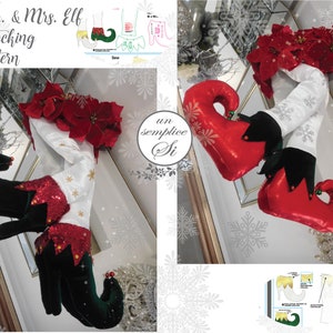 Christmas Elf Stocking PDF Sewing Pattern, Mr. & Mrs Elf Stocking, Elf Stocking PATTERN, Elf Heel  PDF Sewing Pattern
