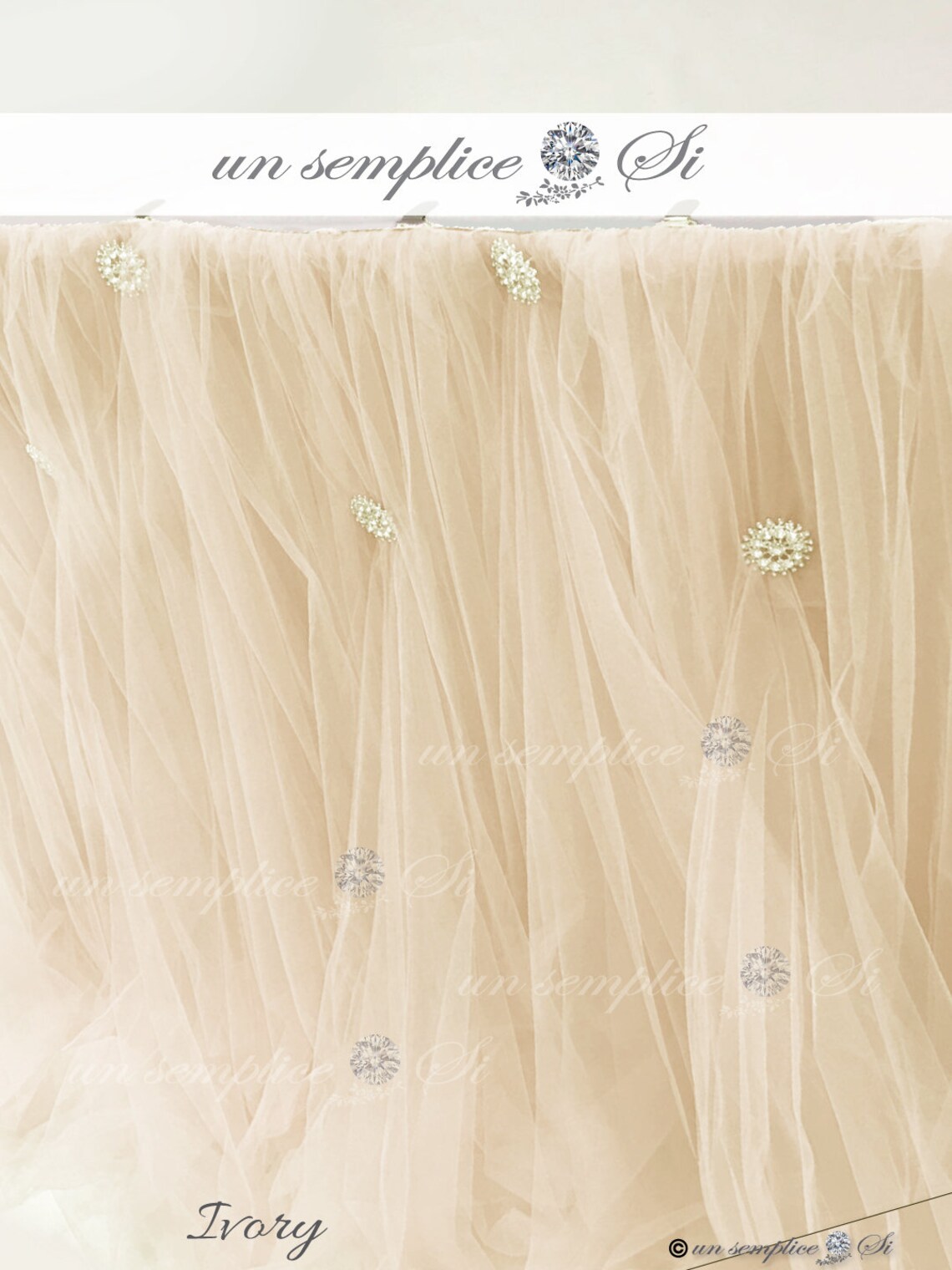 Gonna Da Tavolo Con Tulle Gialla - Decorazione Festiva Made In Italy, 74x420 Cm - Foto 6