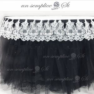 Tulle Table Skirt, Tulle Tutu Tablecloth, Tutu Table Skirt with Beaded Lace Swag image 7