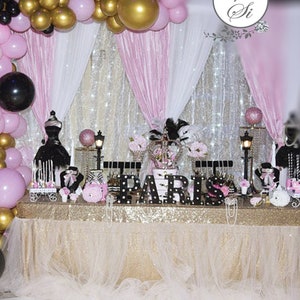 Sequin Table Cap, Sequin Table Cloth , Sequin and Tulle Tablecloth Set ...