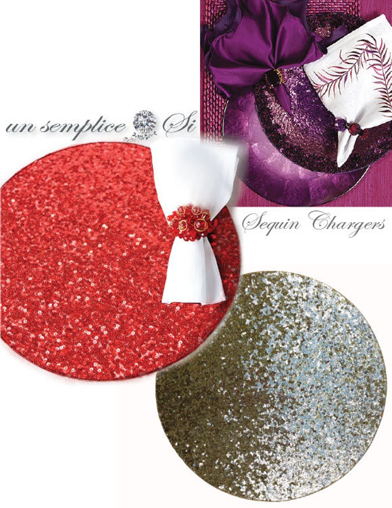 Sequin Placemats Sequin Chargers Sequin Table Runners Etsy