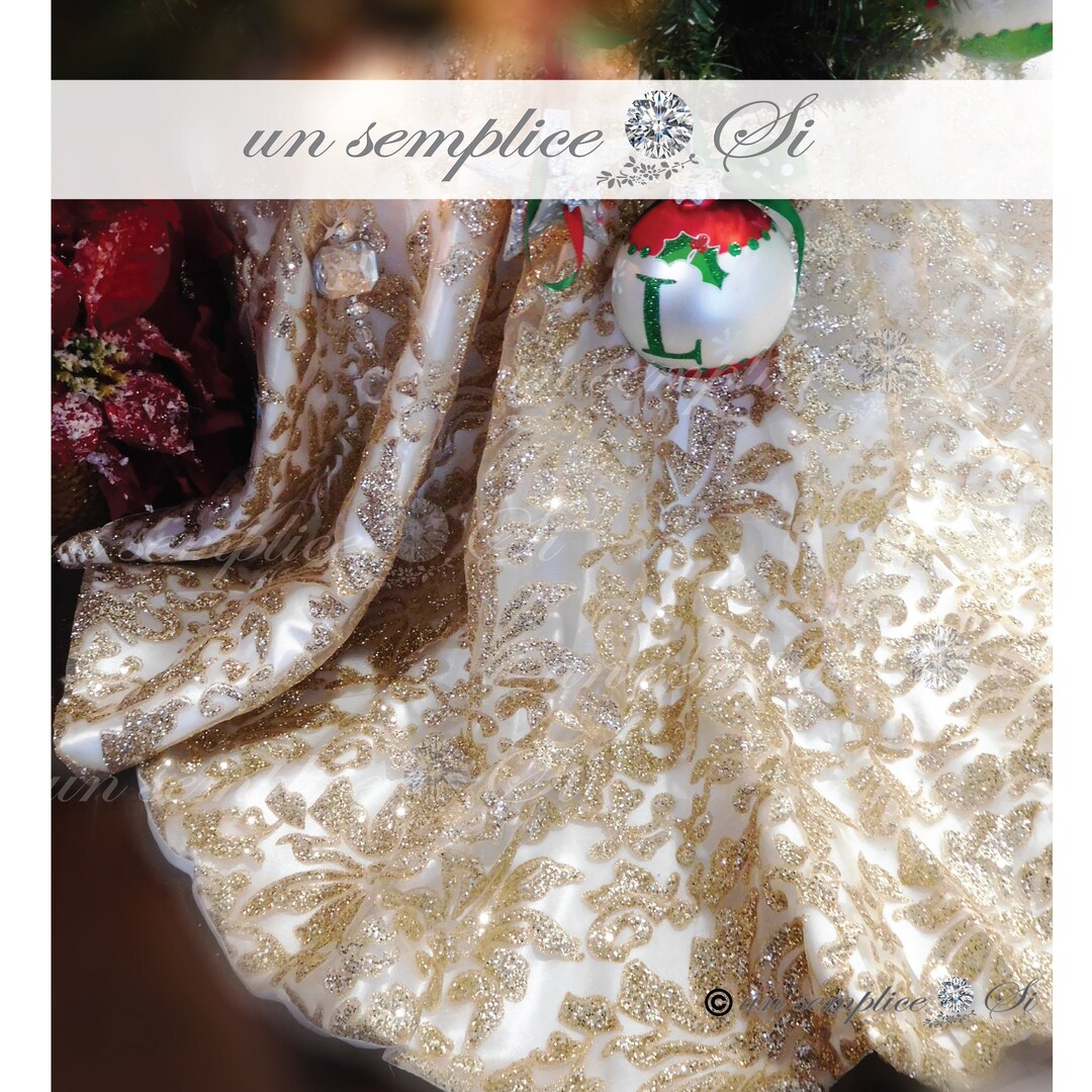 Glitter Tree Skirt, Gold Tree Skirt ,glitter Tulle Christmas Tree Skirt