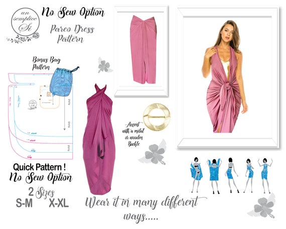 beach wrap dress pattern Beach Cover Up Sewing Pattern main image 0