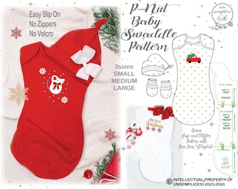 P-NUT Swaddle Set Pattern , Swaddle Cover pattern , Cocoon Swaddle , Swaddle Set Pattern , Slip on Swaddle Pattern ,  No Zip Swaddle Pattern